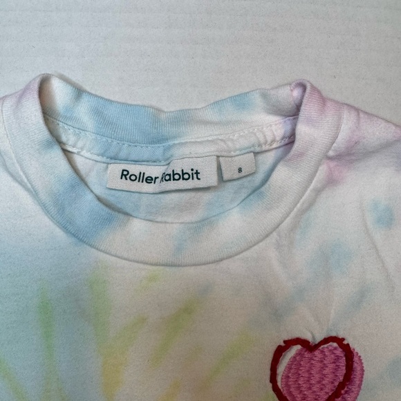 Roller rabbit T shirt Hand dyed Heart Stich Size 8 - Picture 3 of 4